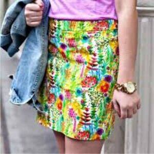 J Crew Liberty of London Skirt Yellow Floral Mini Tresco Size 0